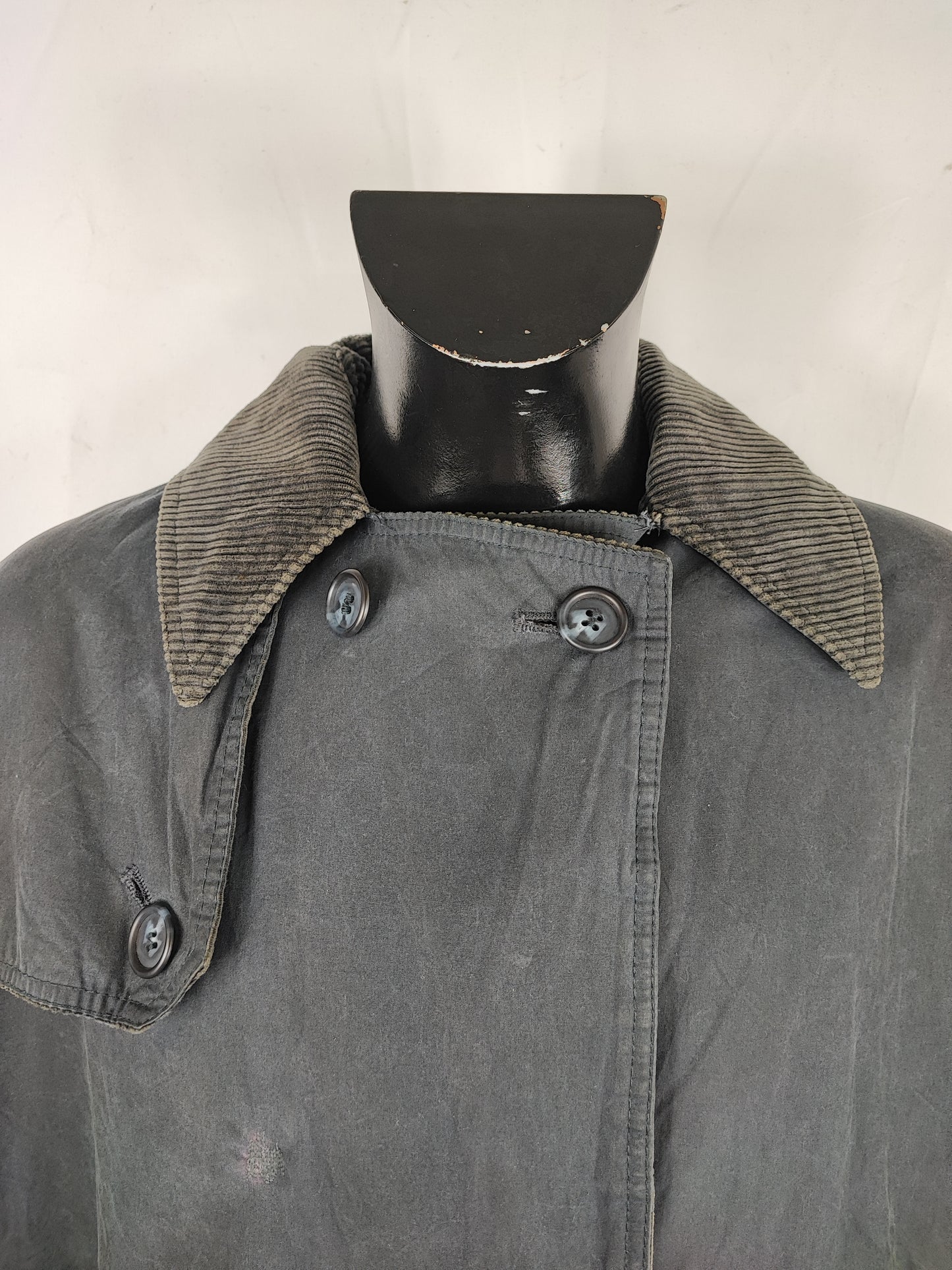 RARO Barbour A605 Trench Coat blu cerato C44/112 cm Waxed  Navy Trench Coat Large/XL