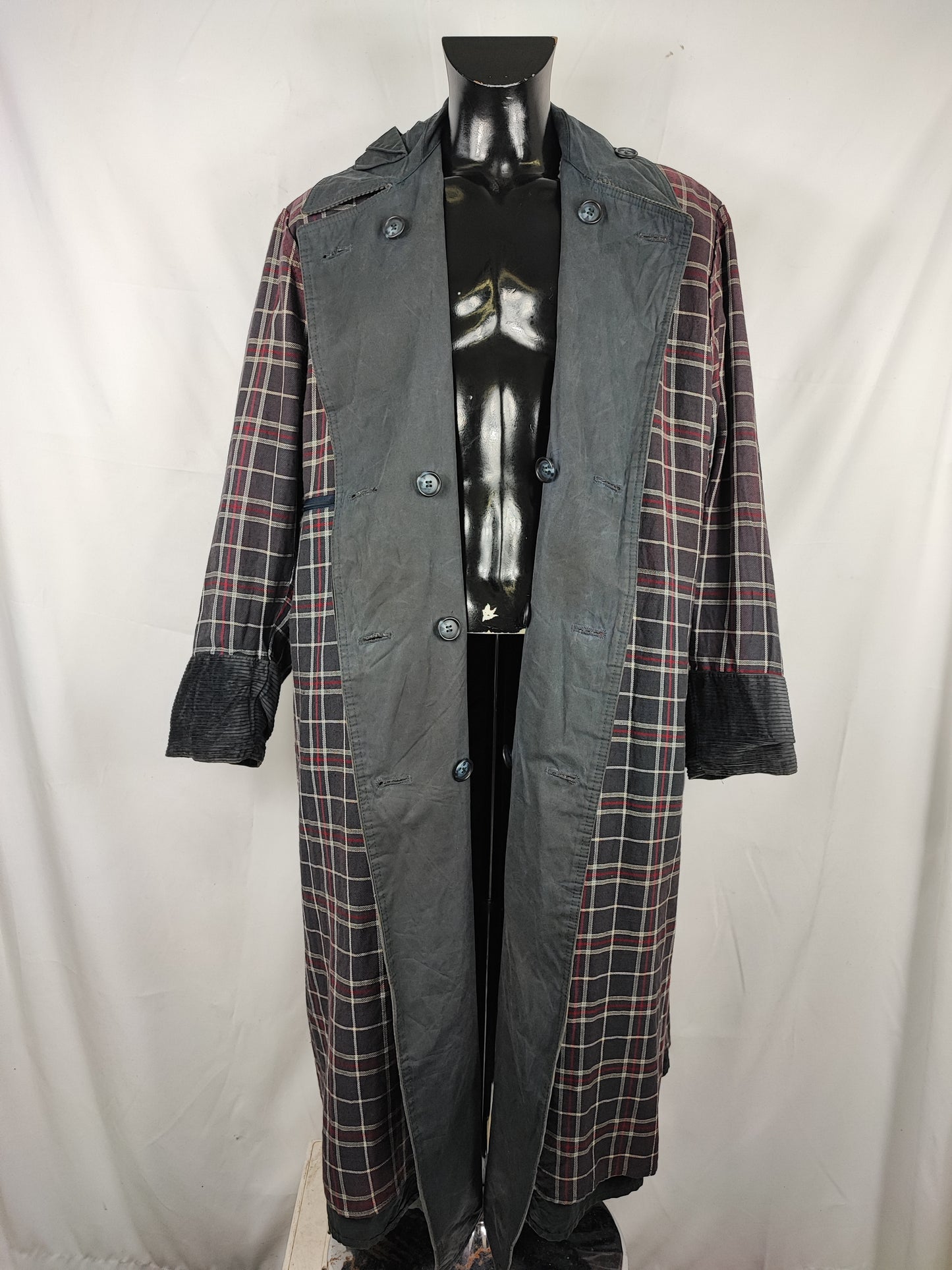 RARO Barbour A605 Trench Coat blu cerato C44/112 cm Waxed  Navy Trench Coat Large/XL