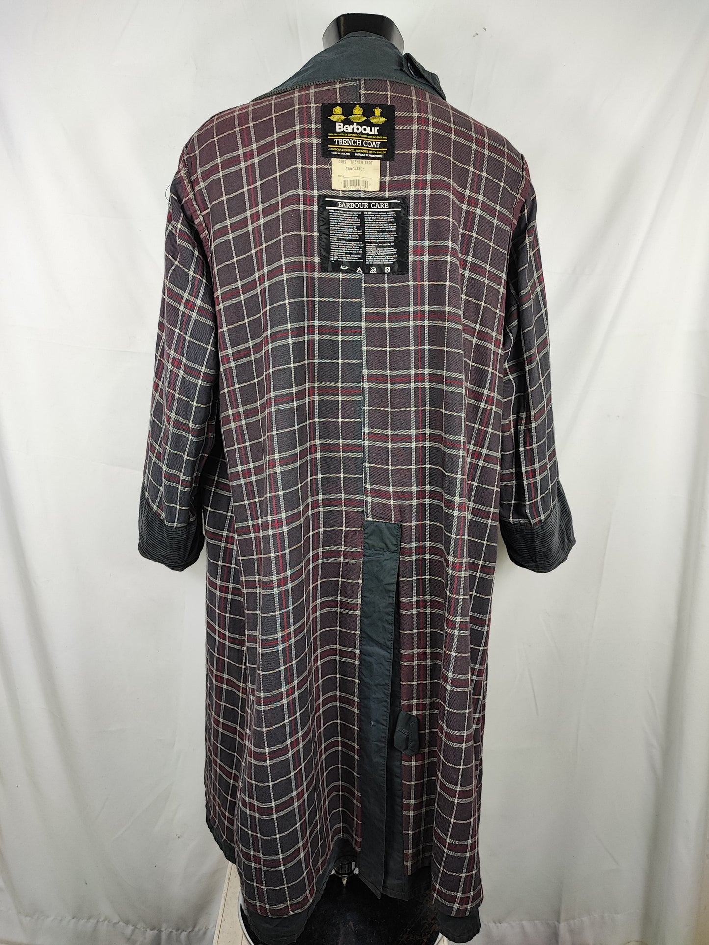RARO Barbour A605 Trench Coat blu cerato C44/112 cm Waxed  Navy Trench Coat Large/XL