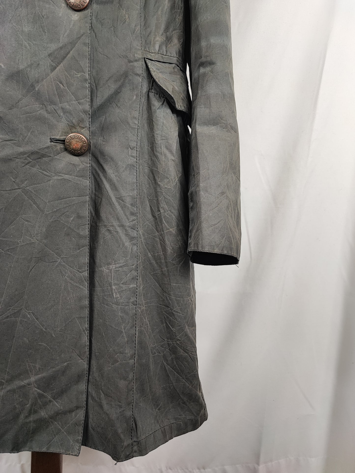 Trench Barbour blu donna modello Addington  Uk16 Navy wax lady trench uk16 tg. 44/46