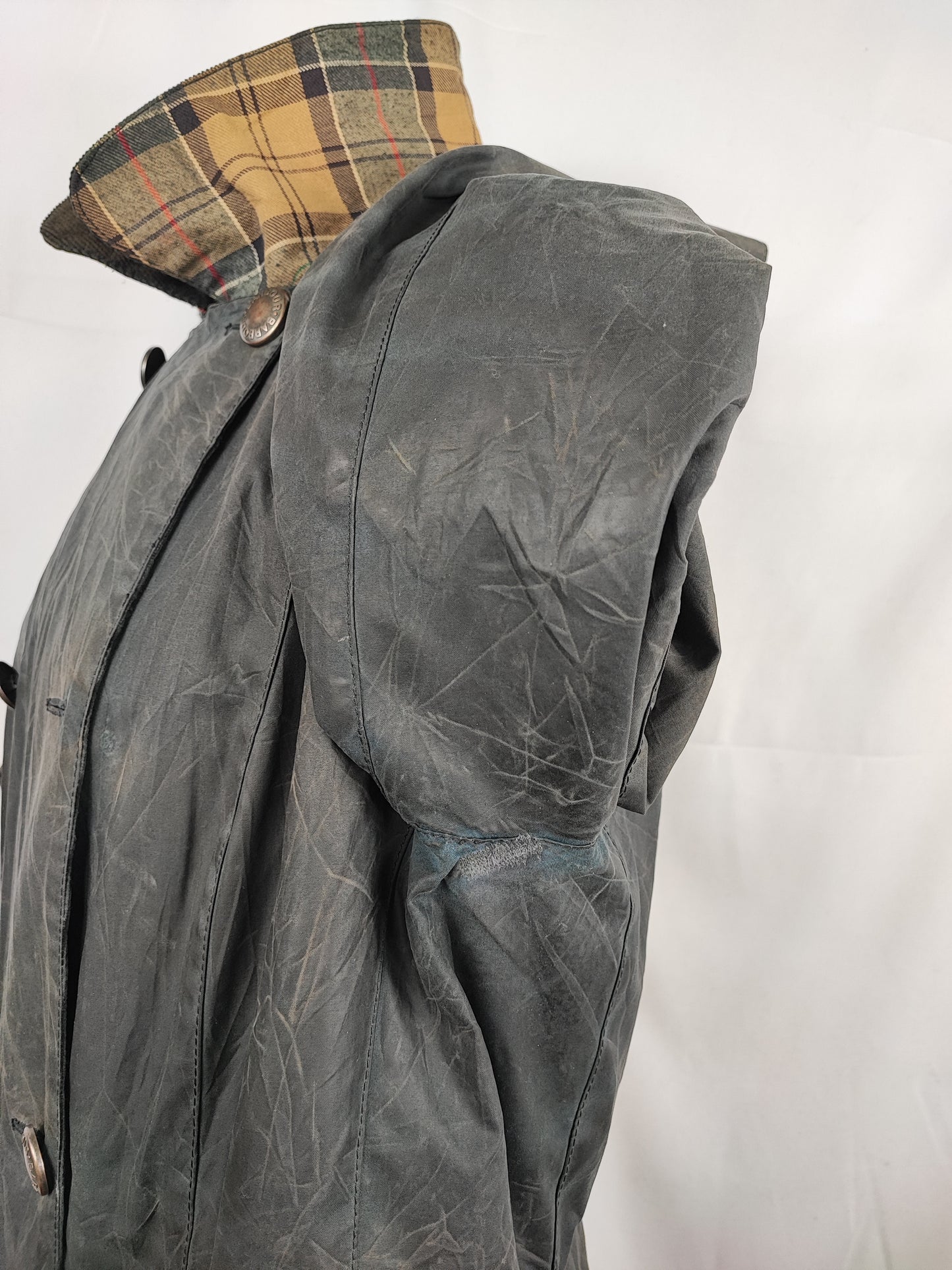 Trench Barbour blu donna modello Addington  Uk16 Navy wax lady trench uk16 tg. 44/46