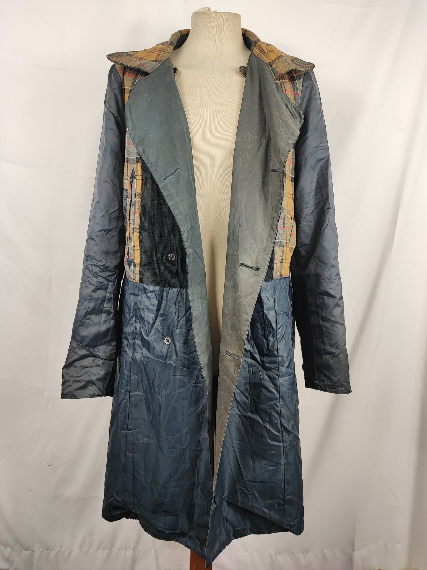 Trench Barbour blu donna modello Addington  Uk16 Navy wax lady trench uk16 tg. 44/46