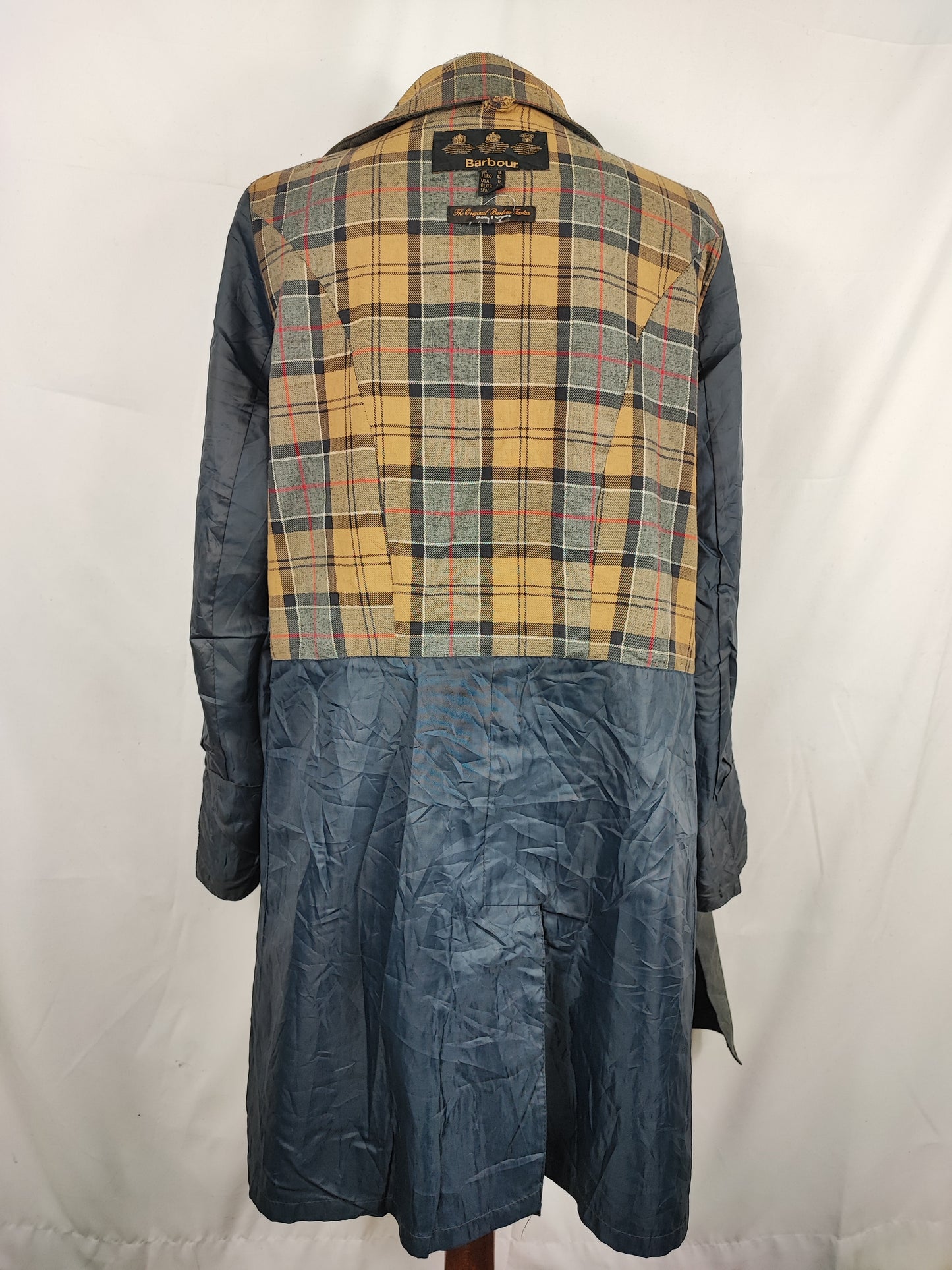 Trench Barbour blu donna modello Addington  Uk16 Navy wax lady trench uk16 tg. 44/46