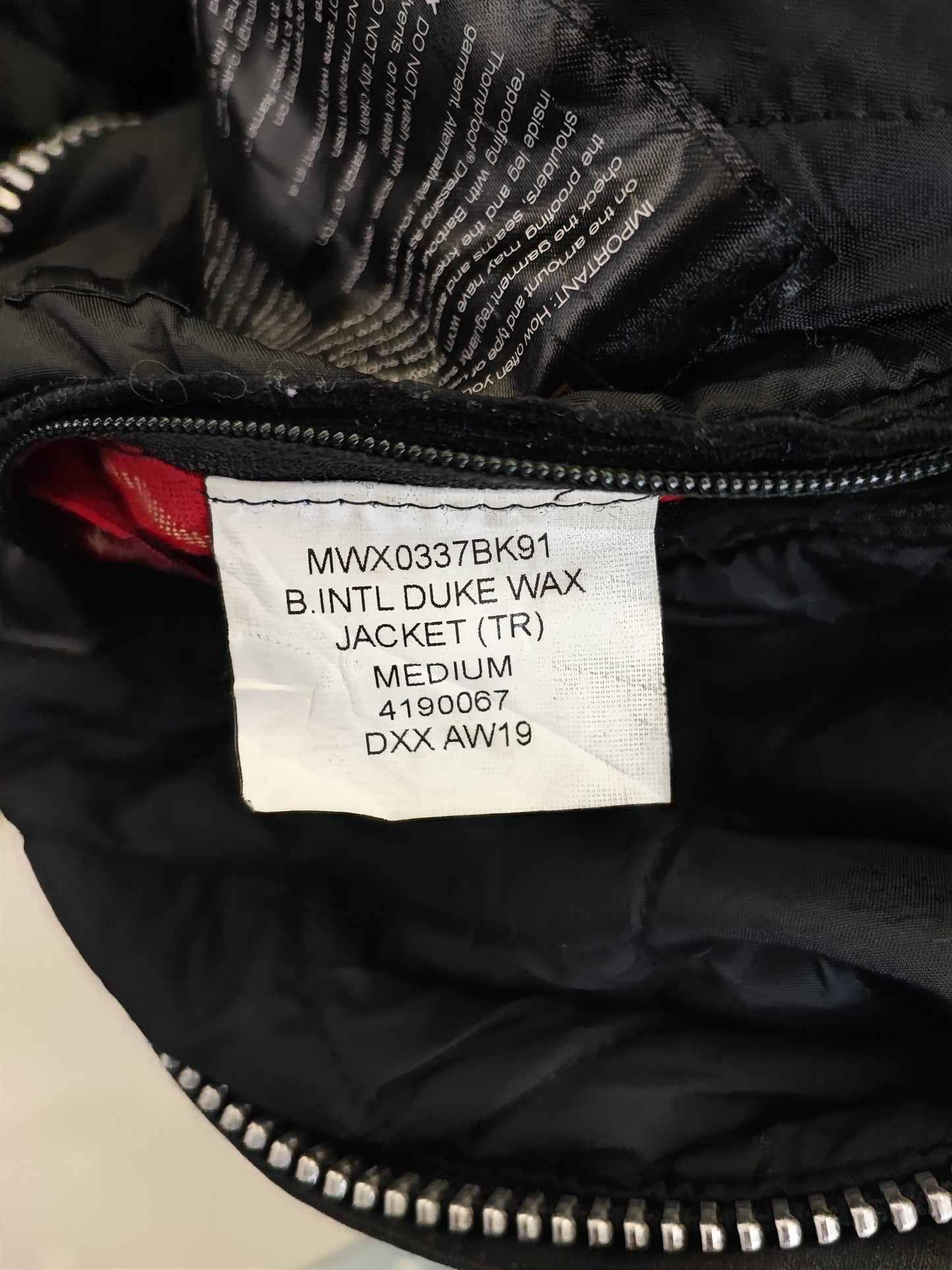 Giacca Barbour International Duke nero M - Man black Duke wax Jacket Size Medium