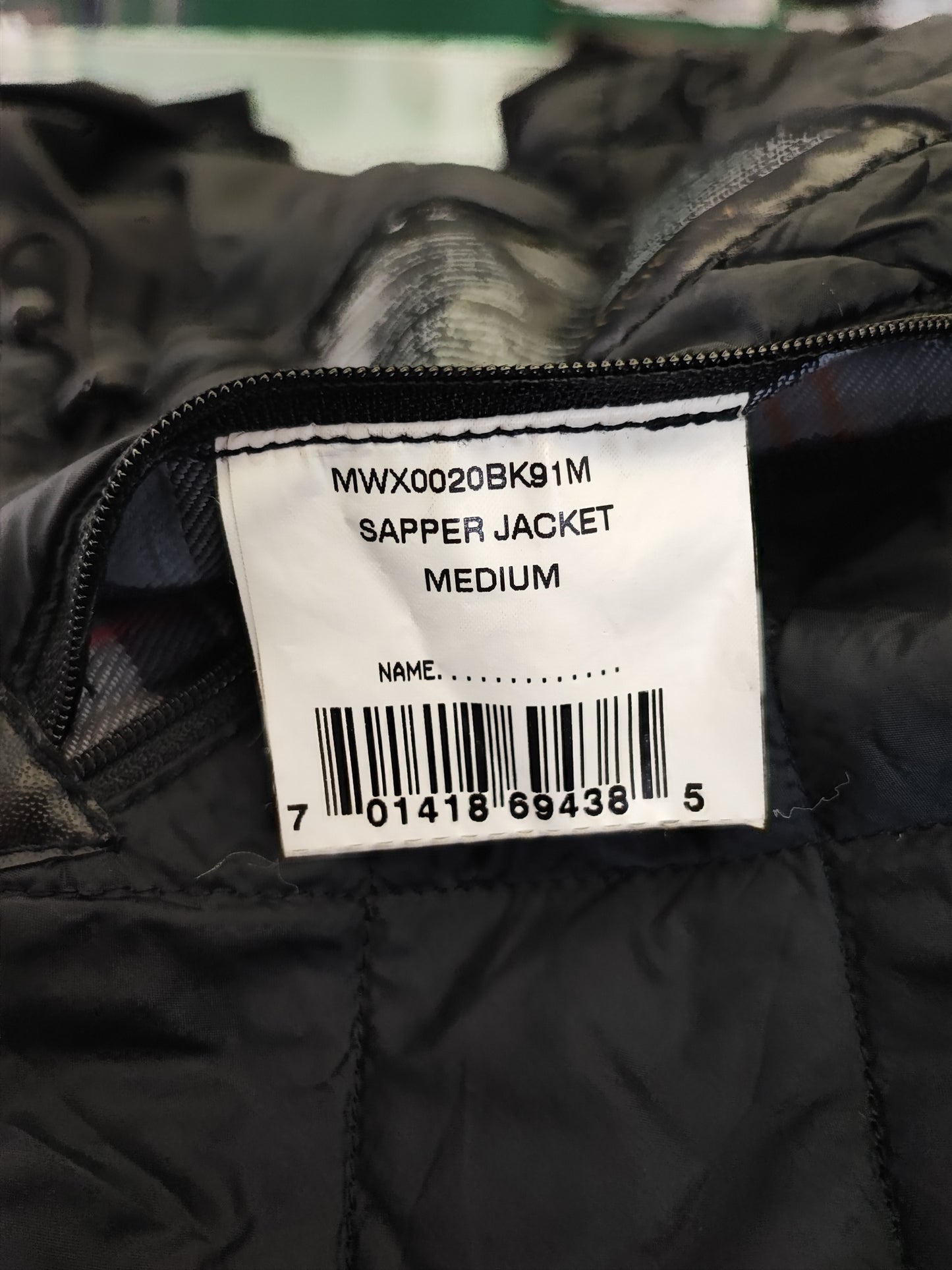 Barbour Giacca uomo nera Medium Sapper Jacket Black Waxed Sapper Jacket Size M