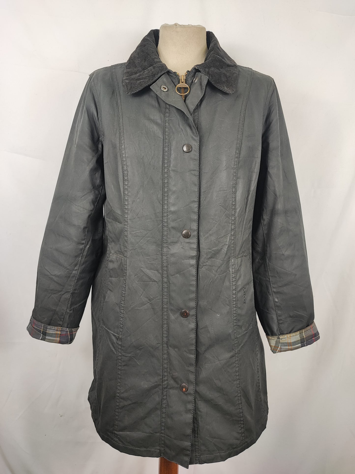 Giacca Barbour Belsay donna nero Uk12 tg. 42 ita Black Waxed Belsay Coat size UK12 size M