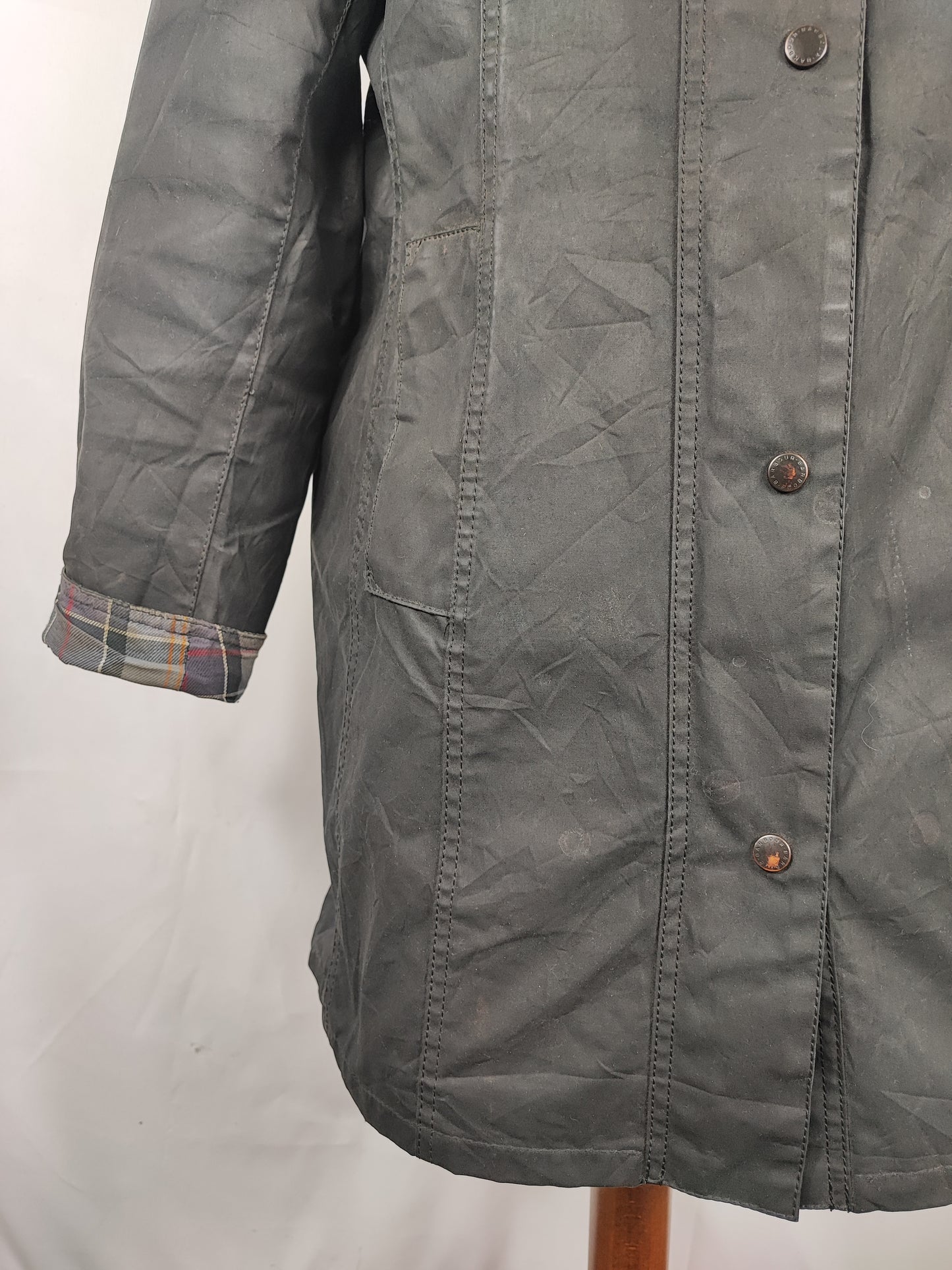 Giacca Barbour Belsay donna nero Uk12 tg. 42 ita Black Waxed Belsay Coat size UK12 size M