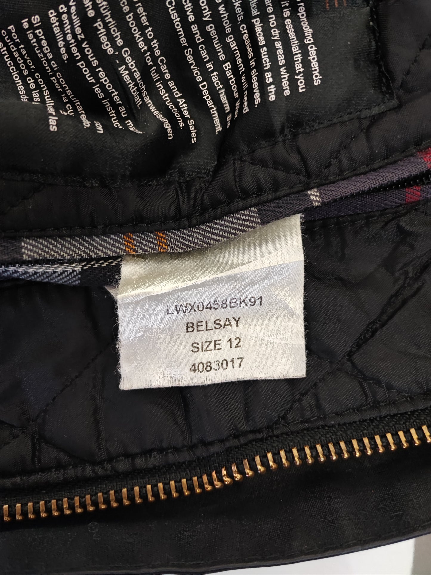 Giacca Barbour Belsay donna nero Uk12 tg. 42 ita Black Waxed Belsay Coat size UK12 size M