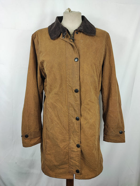 Barbour beige da donna Newmarket UK 12 tg.42 Beige wax Newmarket lady coat size uk12