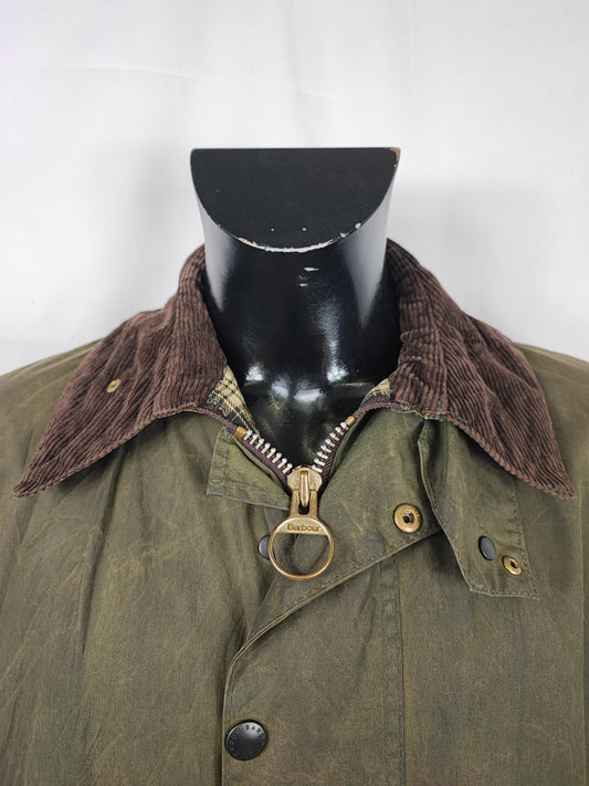 Giacca Barbour Border verde Vintage Cerata C42/107 cm - Green Vintage wax coat c42 size Large