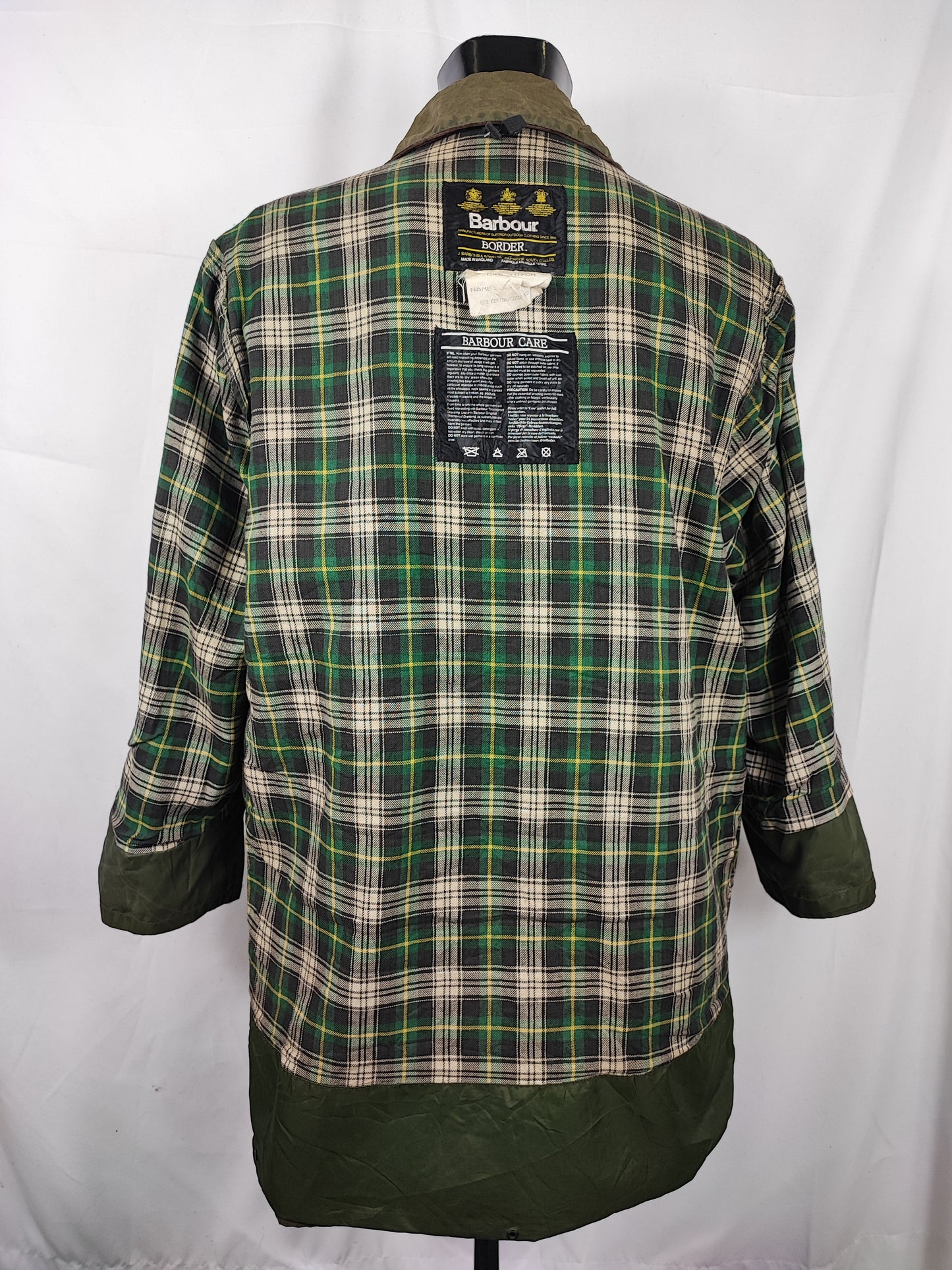 Giacca Barbour Border verde Vintage Cerata C42/107 cm - Green Vintage wax coat c42 size Large