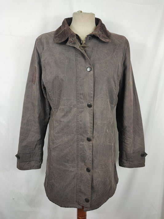 Giacca Barbour Newmarket donna marrone UK10 Small Lady Brown Newmarket jacket Size Uk10