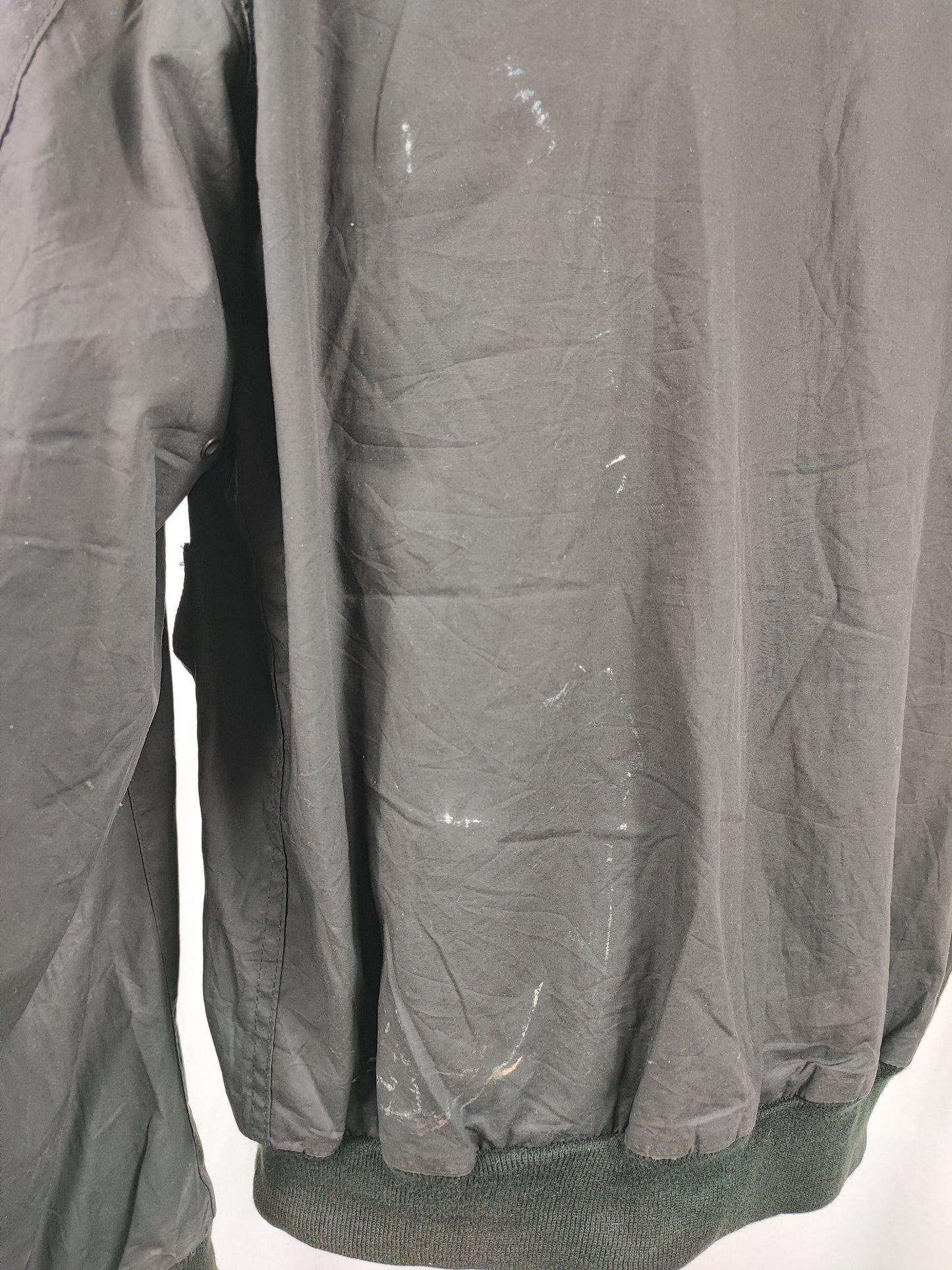 Bomber Barbour cerato leggero Nero Large- Man Black Flyweight Wax flyer Jacket Size L