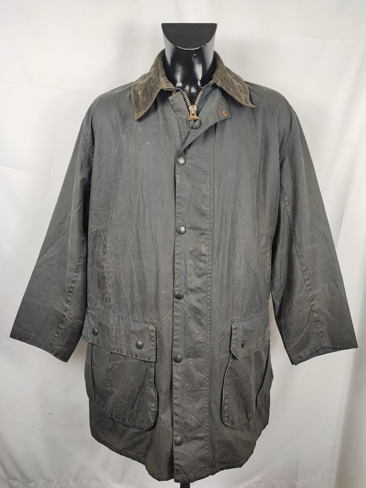 Barbour Border blu cotone Cerato C42/107 cm - Man Navy Border Coat Size Large tg. 52 ita