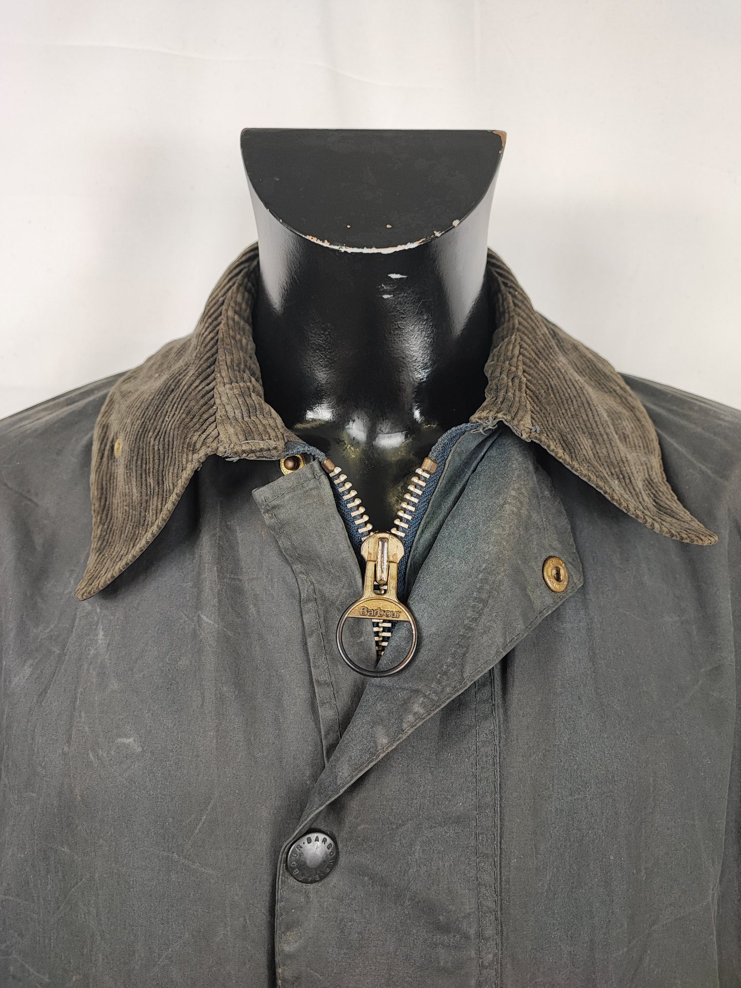 Barbour Border blu cotone Cerato C42/107 cm - Man Navy Border Coat Size Large tg. 52 ita