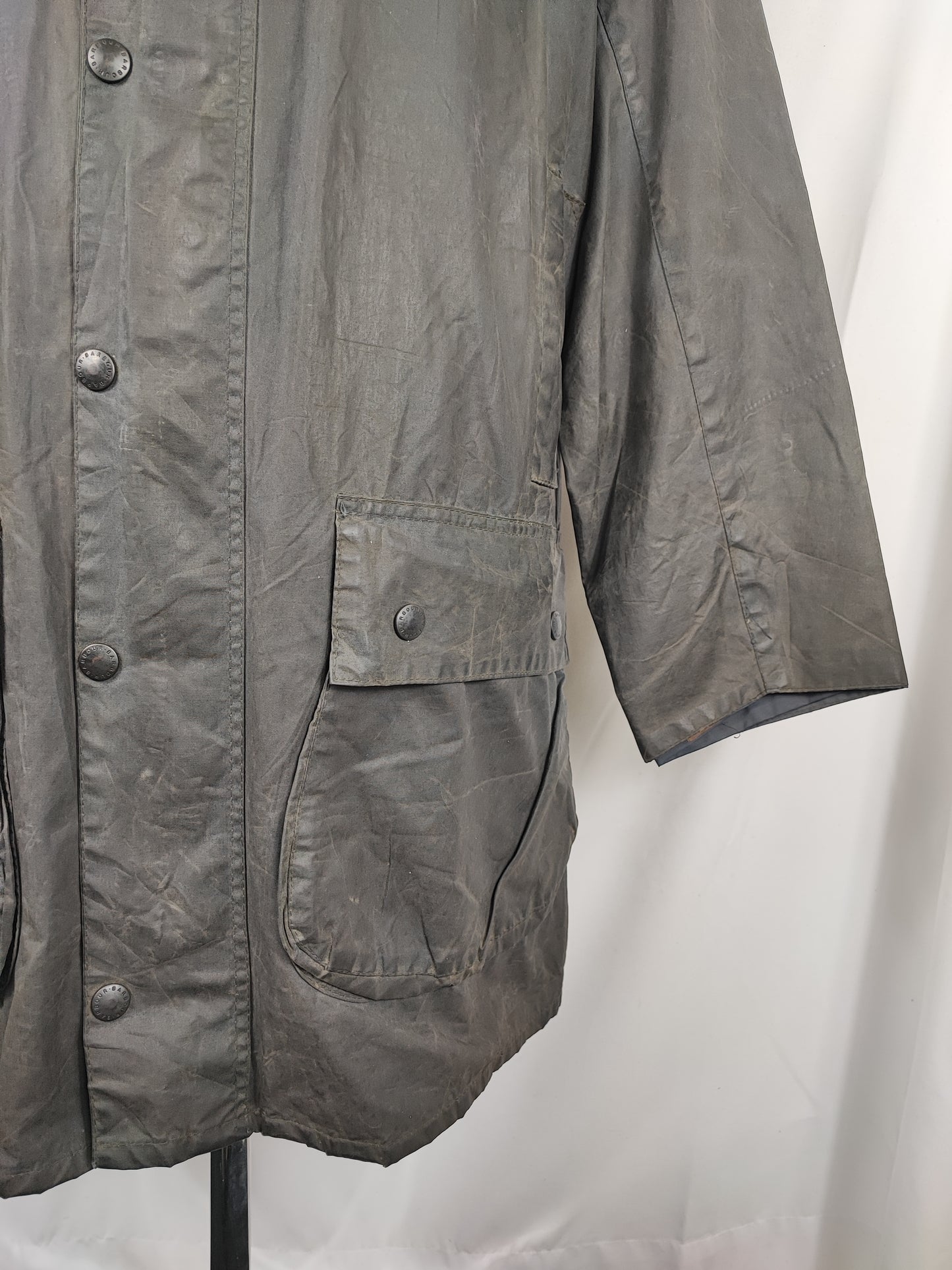 Barbour Border blu cotone Cerato C42/107 cm - Man Navy Border Coat Size Large tg. 52 ita