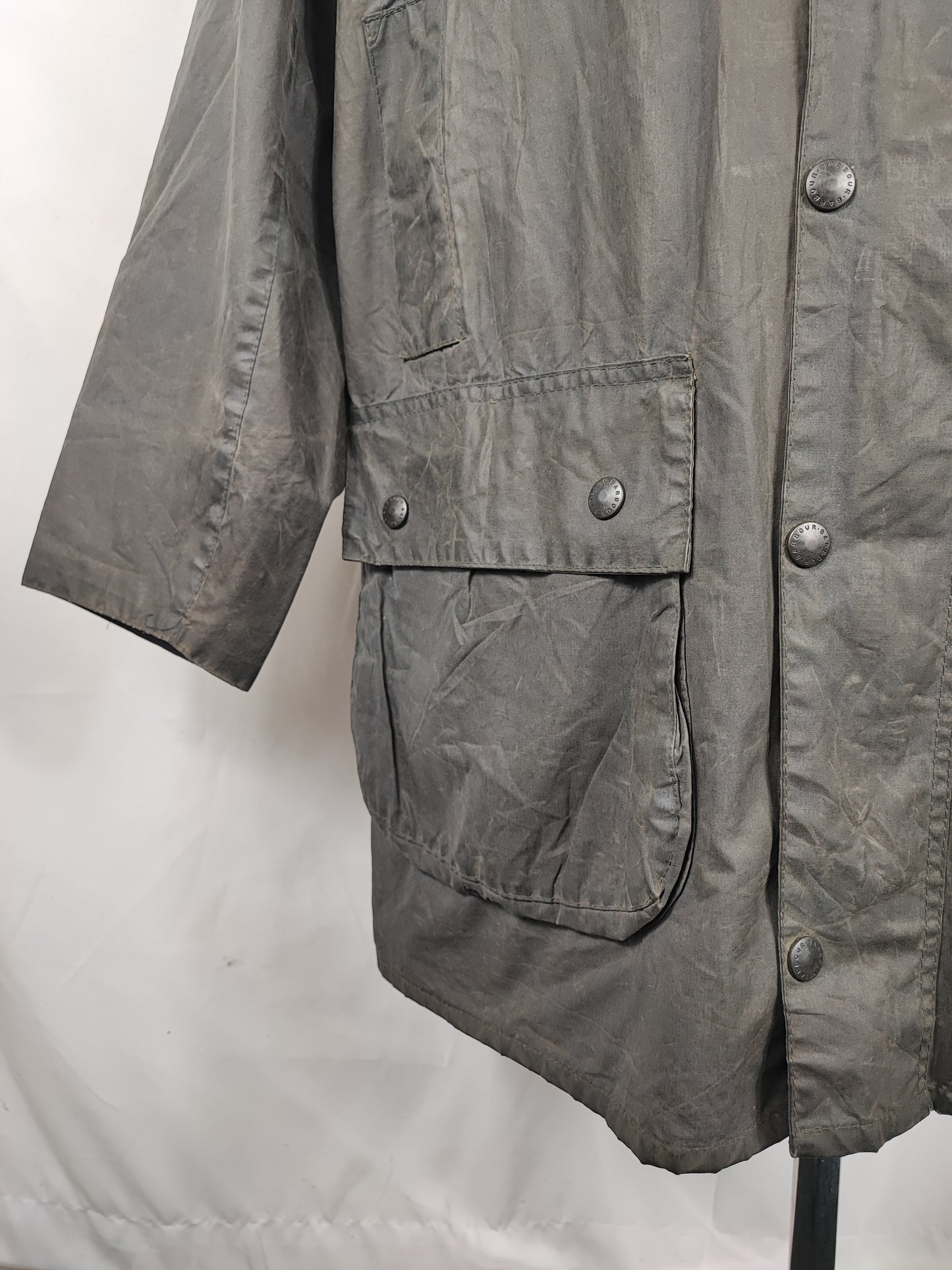 Barbour Border blu cotone Cerato C42/107 cm - Man Navy Border Coat Size Large tg. 52 ita