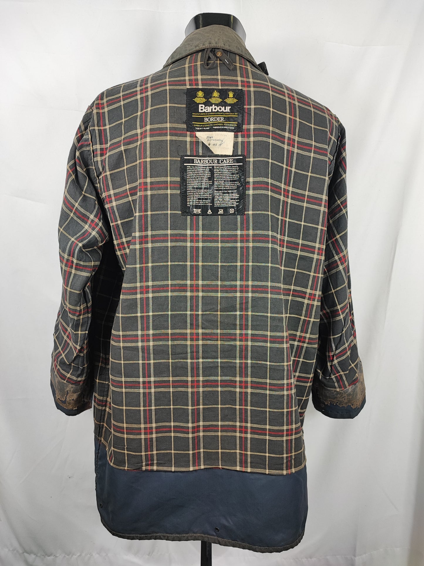 Barbour Border blu cotone Cerato C42/107 cm - Man Navy Border Coat Size Large tg. 52 ita