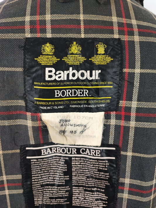Barbour Border blu cotone Cerato C42/107 cm - Man Navy Border Coat Size Large tg. 52 ita