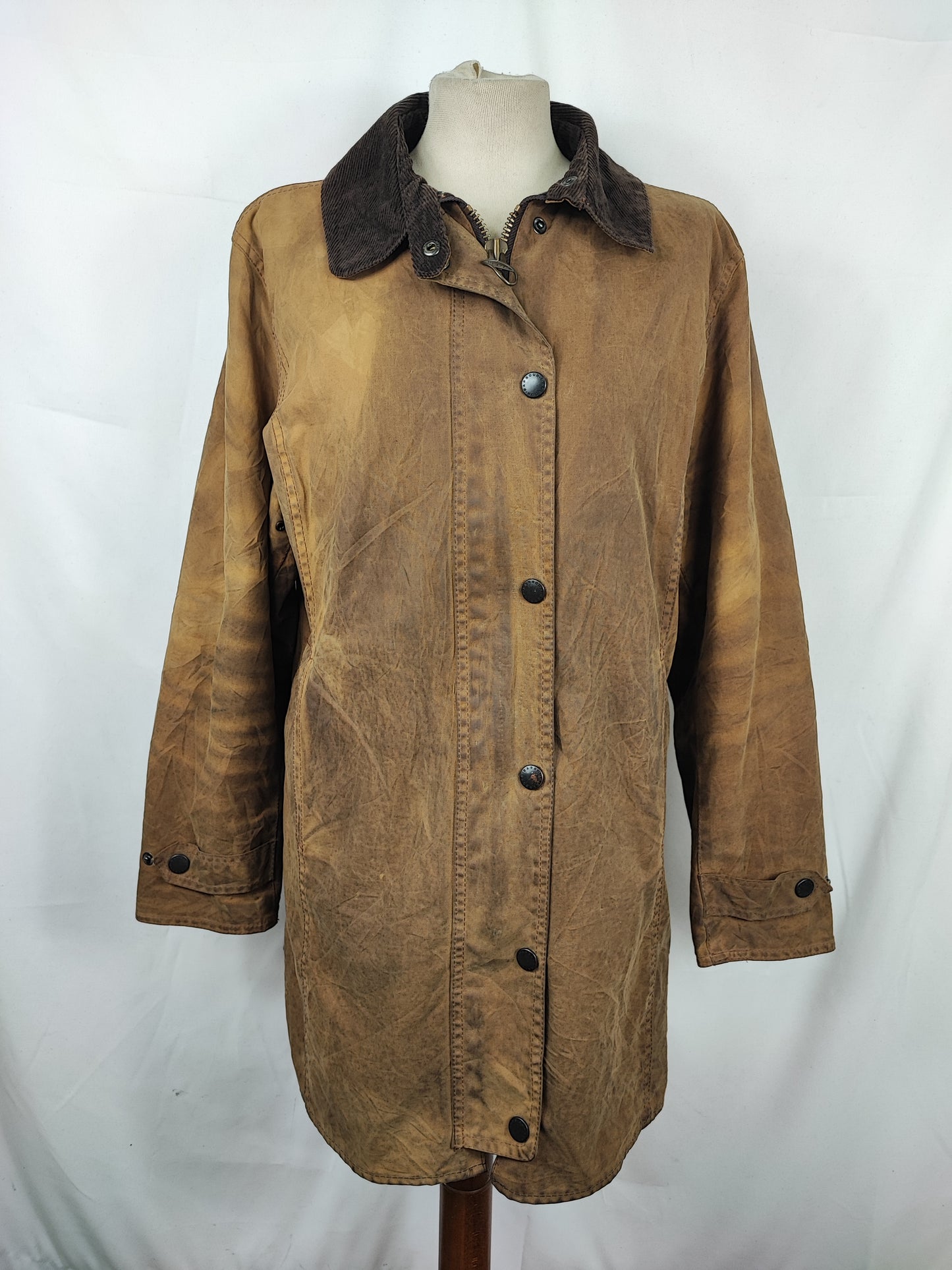 Barbour beige da donna Newmarket UK 14 tg.44 Beige wax Newmarket lady coat size uk14