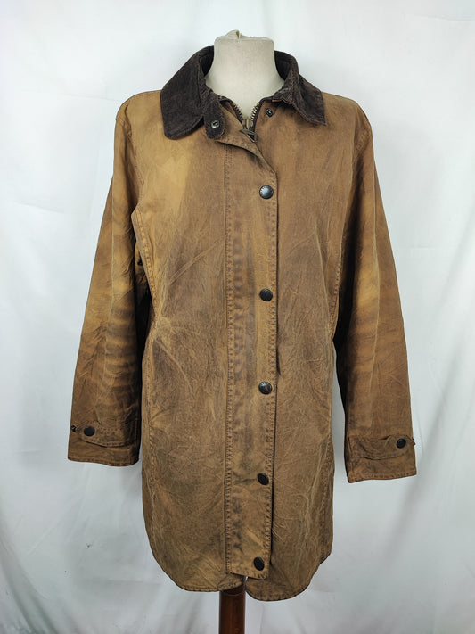 Barbour beige da donna Newmarket UK 14 tg.44 Beige wax Newmarket lady coat size uk14