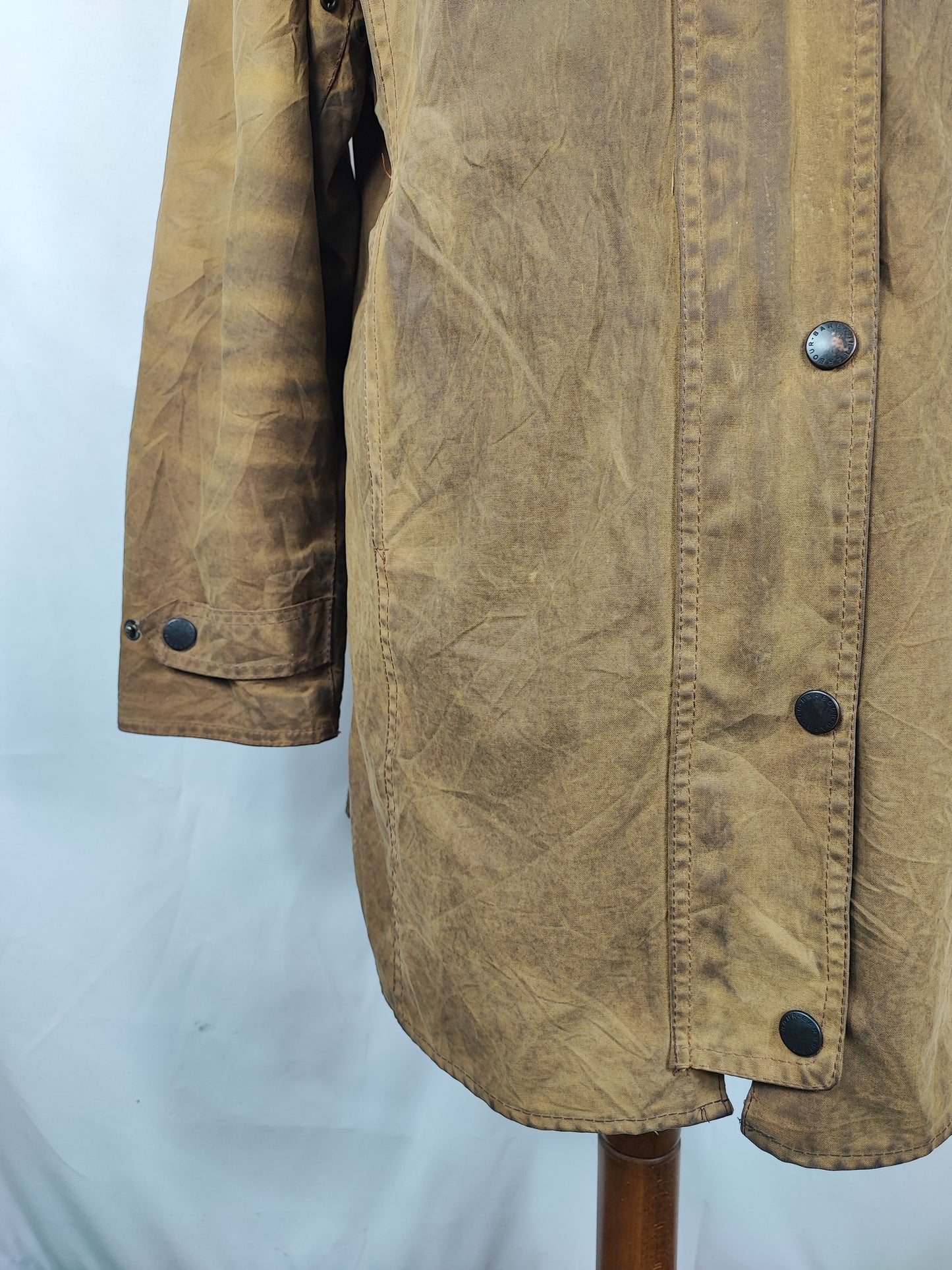 Barbour beige da donna Newmarket UK 14 tg.44 Beige wax Newmarket lady coat size uk14