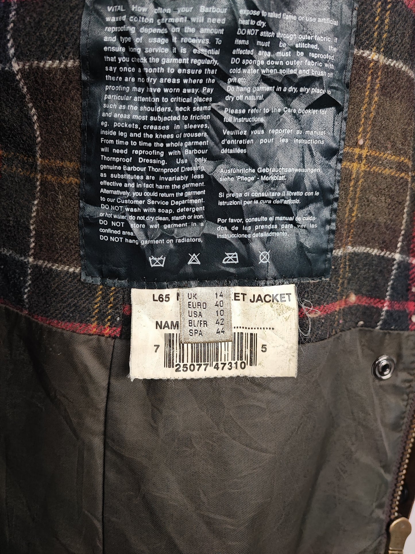 Barbour beige da donna Newmarket UK 14 tg.44 Beige wax Newmarket lady coat size uk14