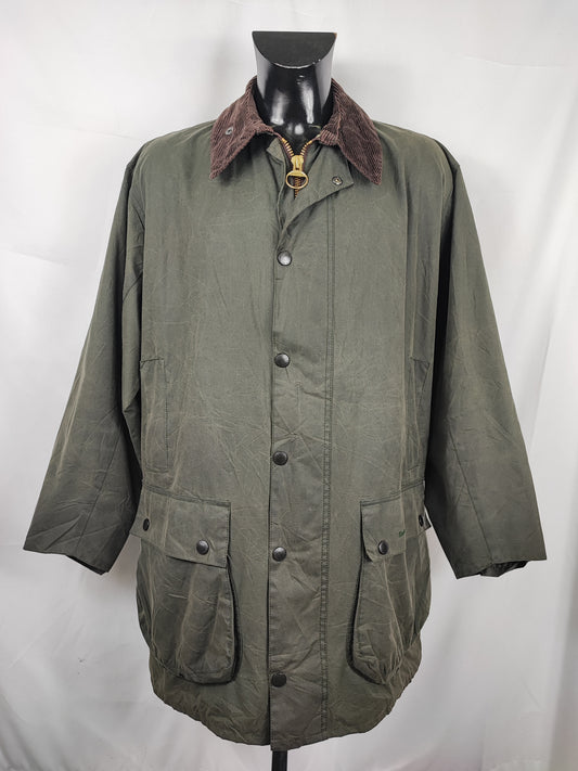 Barbour Uomo Border vintage verde Cerato C44/112cm Green Border Wax Coat Large XLarge