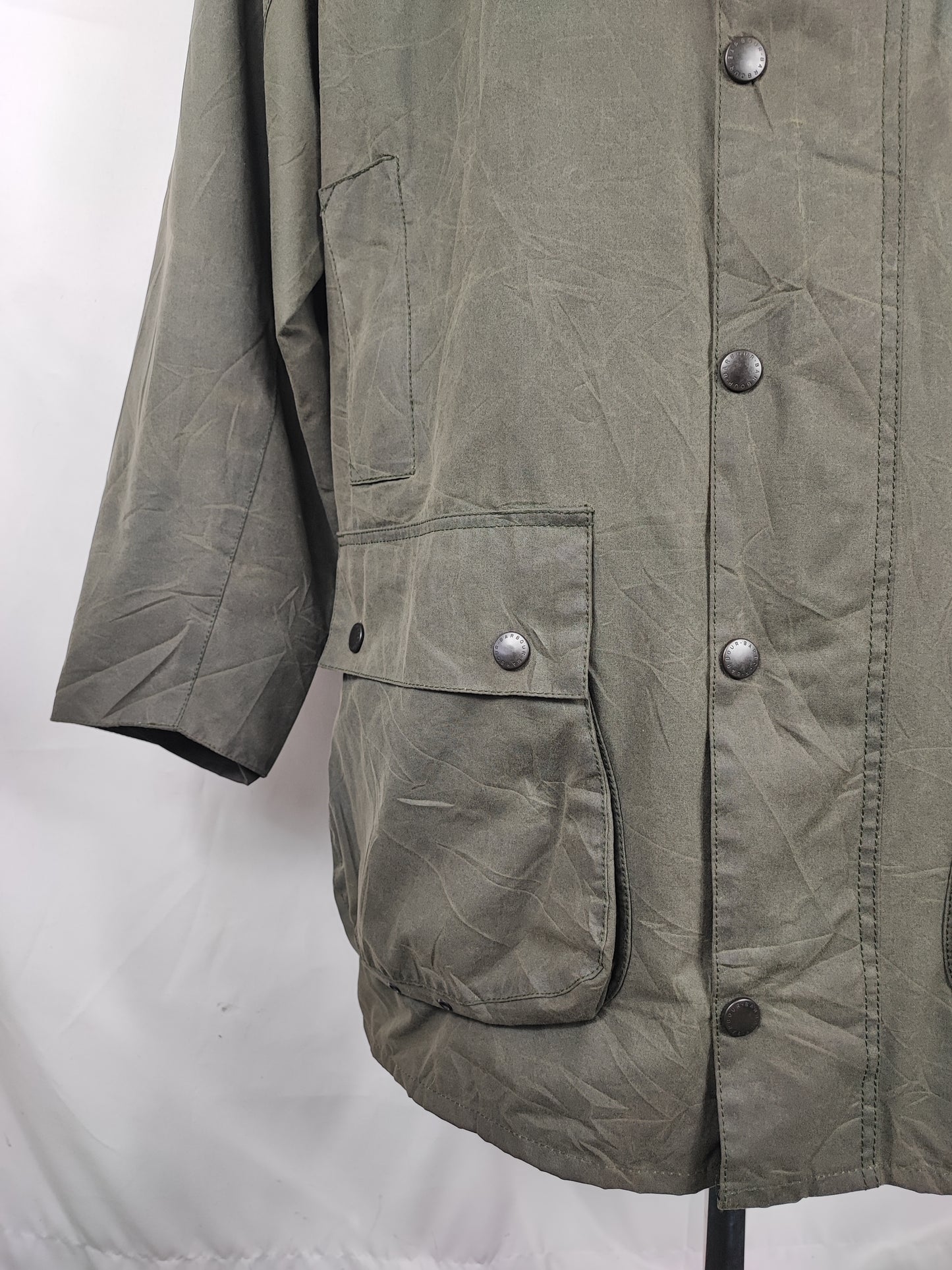 Barbour Uomo Border vintage verde Cerato C44/112cm Green Border Wax Coat Large XLarge