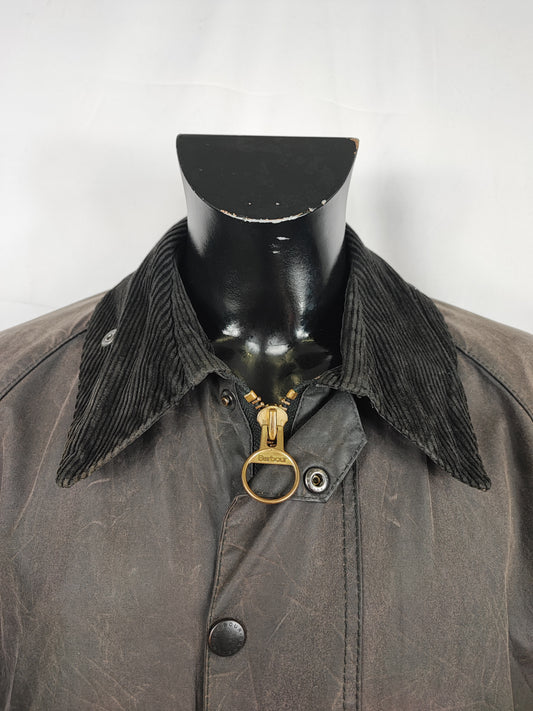Barbour Giacca Beaufort vintage nero C46/117cm - Man Black Beaufort Waxed jacket XL