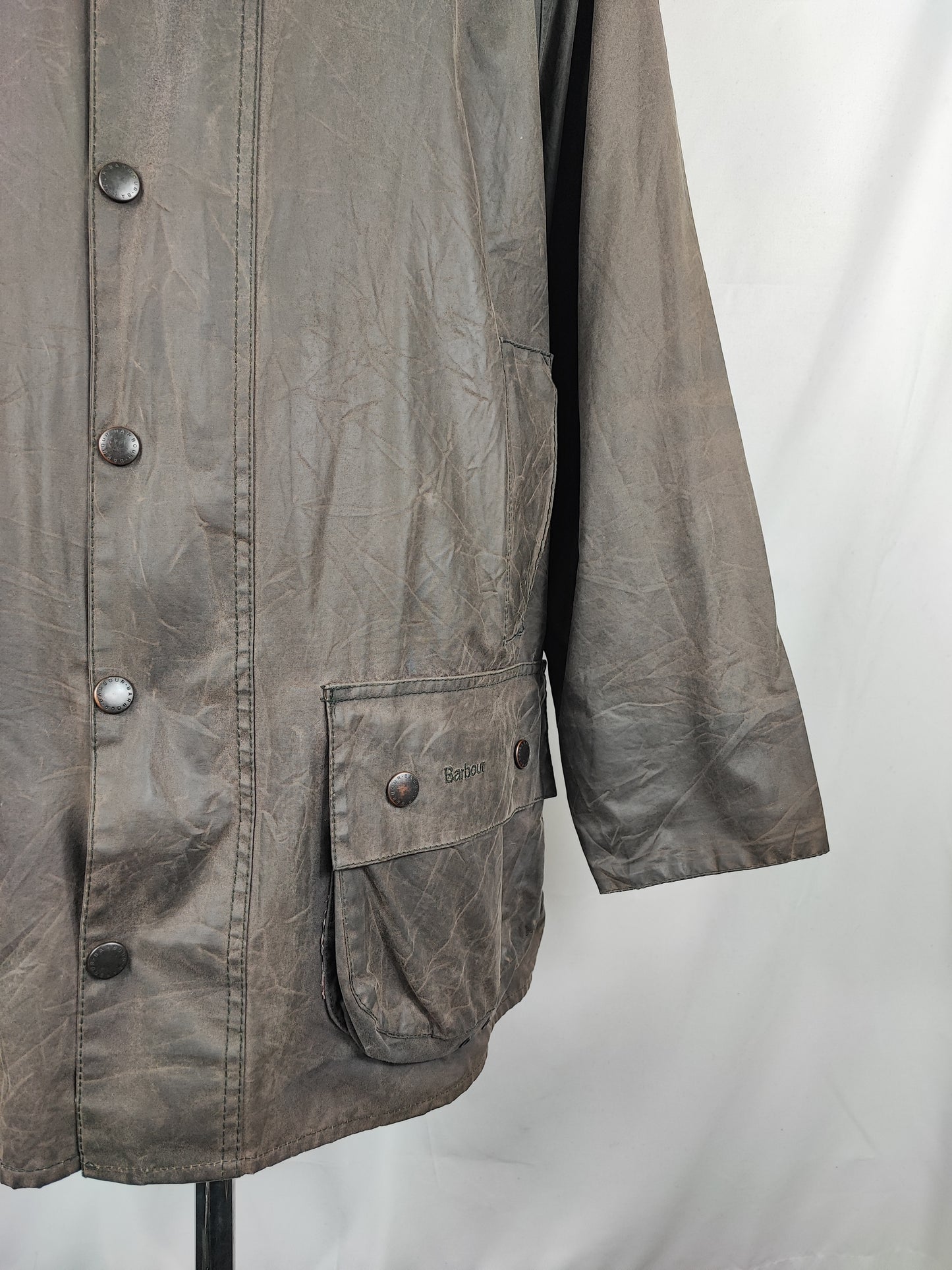 Barbour Giacca Beaufort vintage nero C46/117cm - Man Black Beaufort Waxed jacket XL