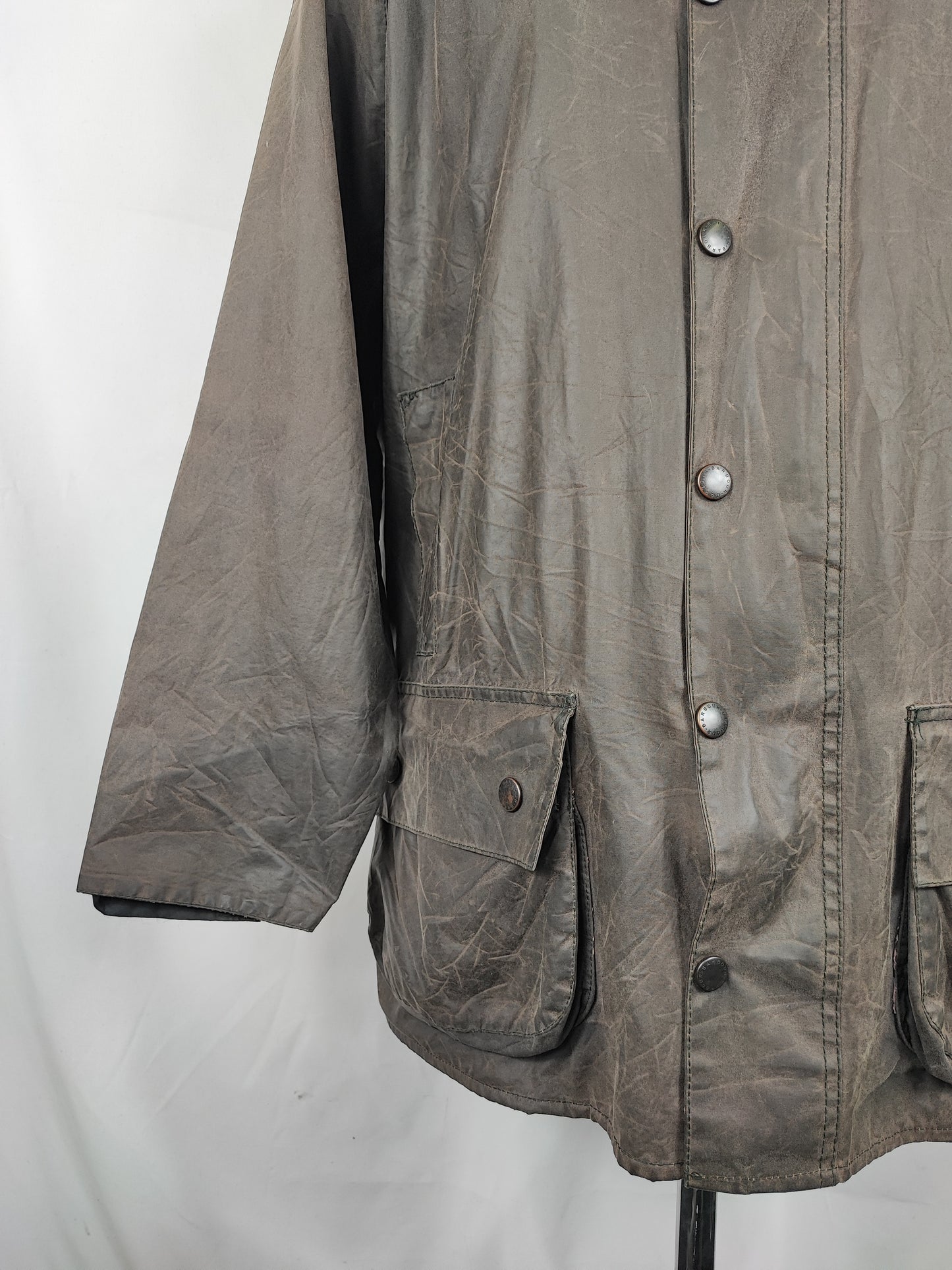 Barbour Giacca Beaufort vintage nero C46/117cm - Man Black Beaufort Waxed jacket XL