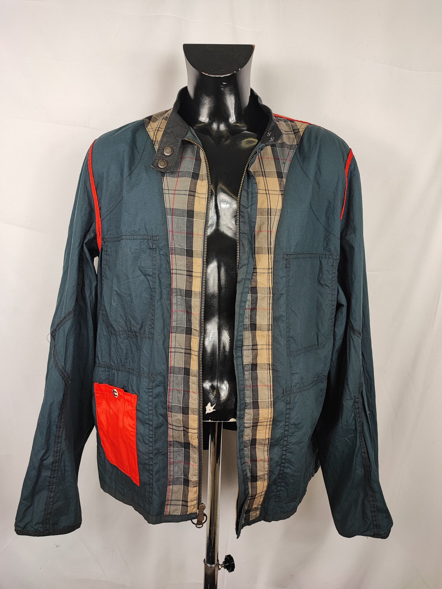 Giacca Uomo Barbour Cerata Blu Steve Mc Queen XXLarge Navy Man Britt Casual Jacket size 2xl