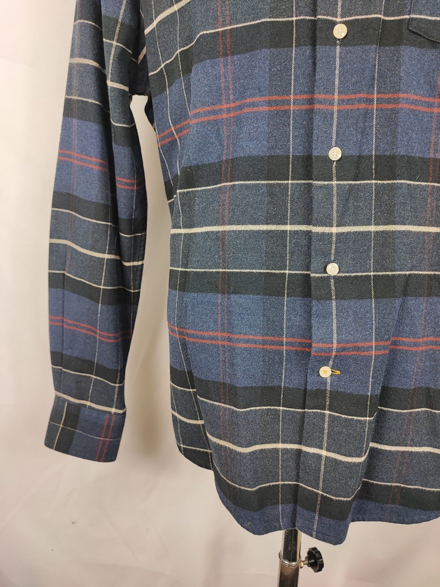Camicia Barbour da uomo in caldo cotone blu fantasia tartan taglia Medium
