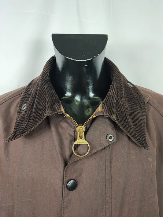 Barbour Giacca Beaufort vintage marrone C50/127cm Man Brown Wax Beaufort jacket XXL