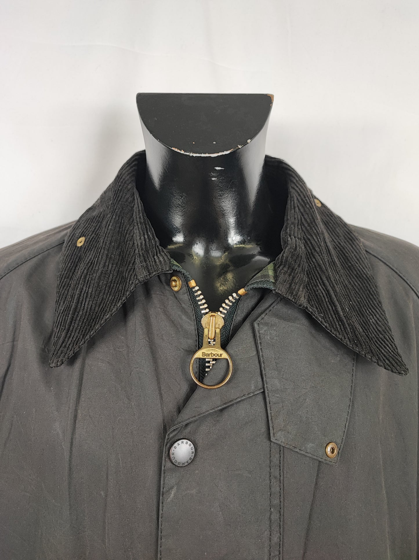 Barbour Giacca Beaufort vintage nero C48/122 cm Black vintage Wax Beaufort jacket XL Comoda