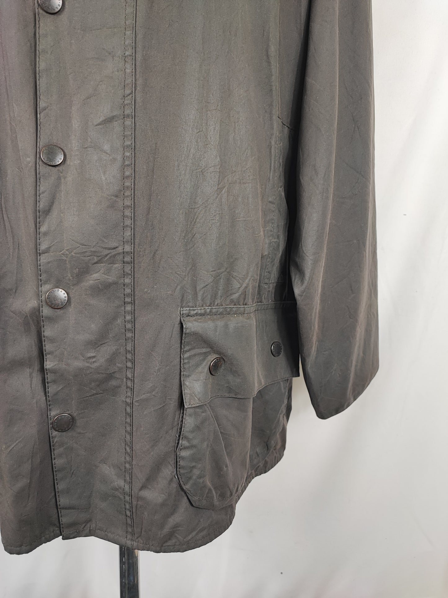 Barbour Giacca Beaufort vintage nero C48/122 cm Black vintage Wax Beaufort jacket XL Comoda