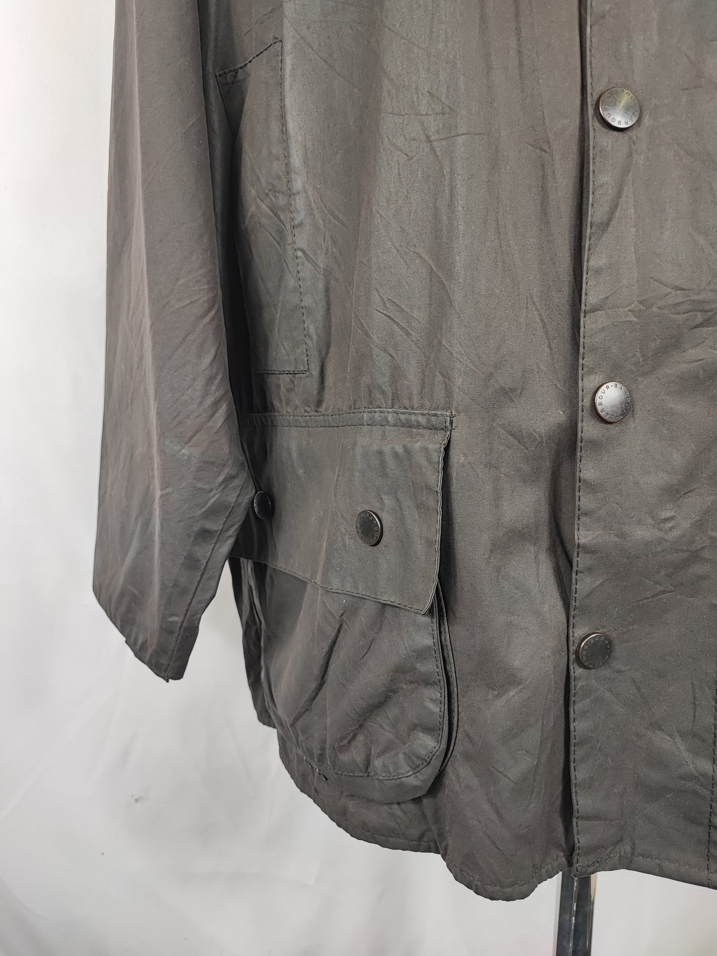 Barbour Giacca Beaufort vintage nero C48/122 cm Black vintage Wax Beaufort jacket XL Comoda