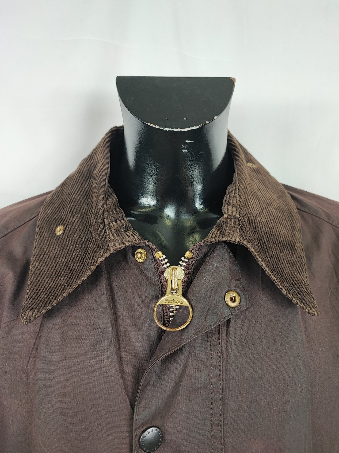 Barbour Bedale Uomo Vintage Marrone C48/122cm Man Bedale waxed Brown jacket Size XL comoda