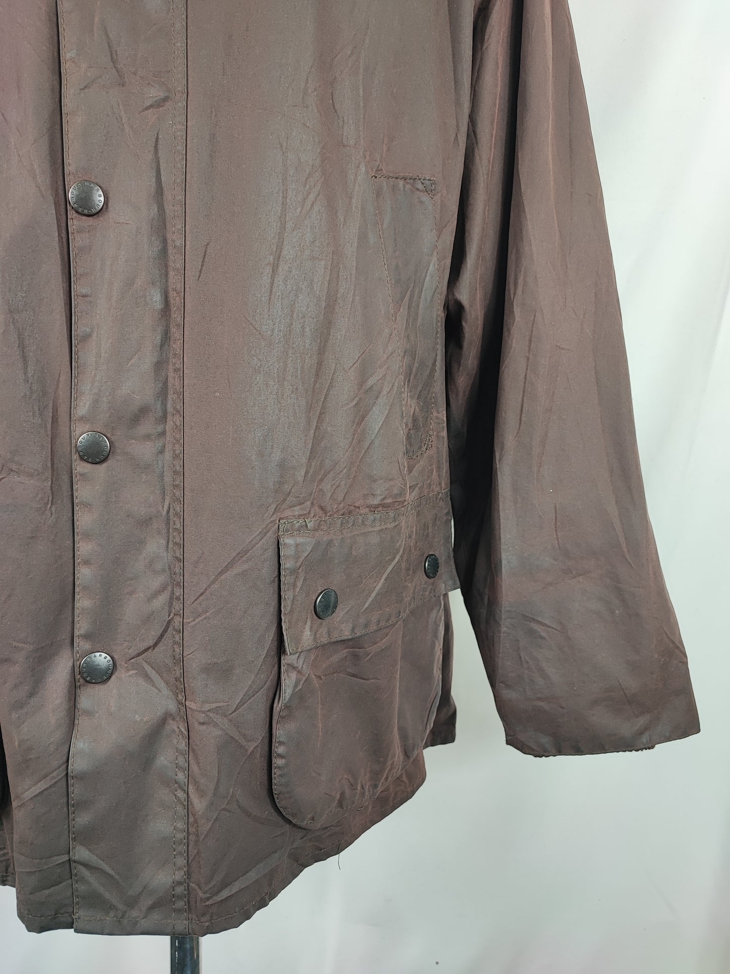 Barbour Bedale Uomo Vintage Marrone C48/122cm Man Bedale waxed Brown jacket Size XL comoda
