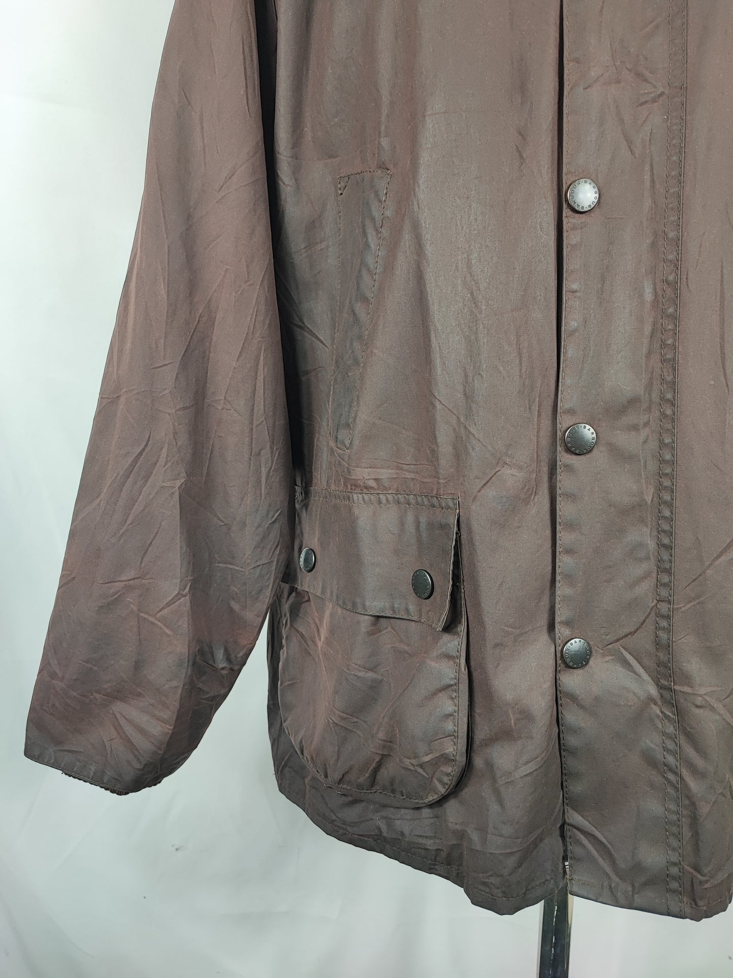 Barbour Bedale Uomo Vintage Marrone C48/122cm Man Bedale waxed Brown jacket Size XL comoda