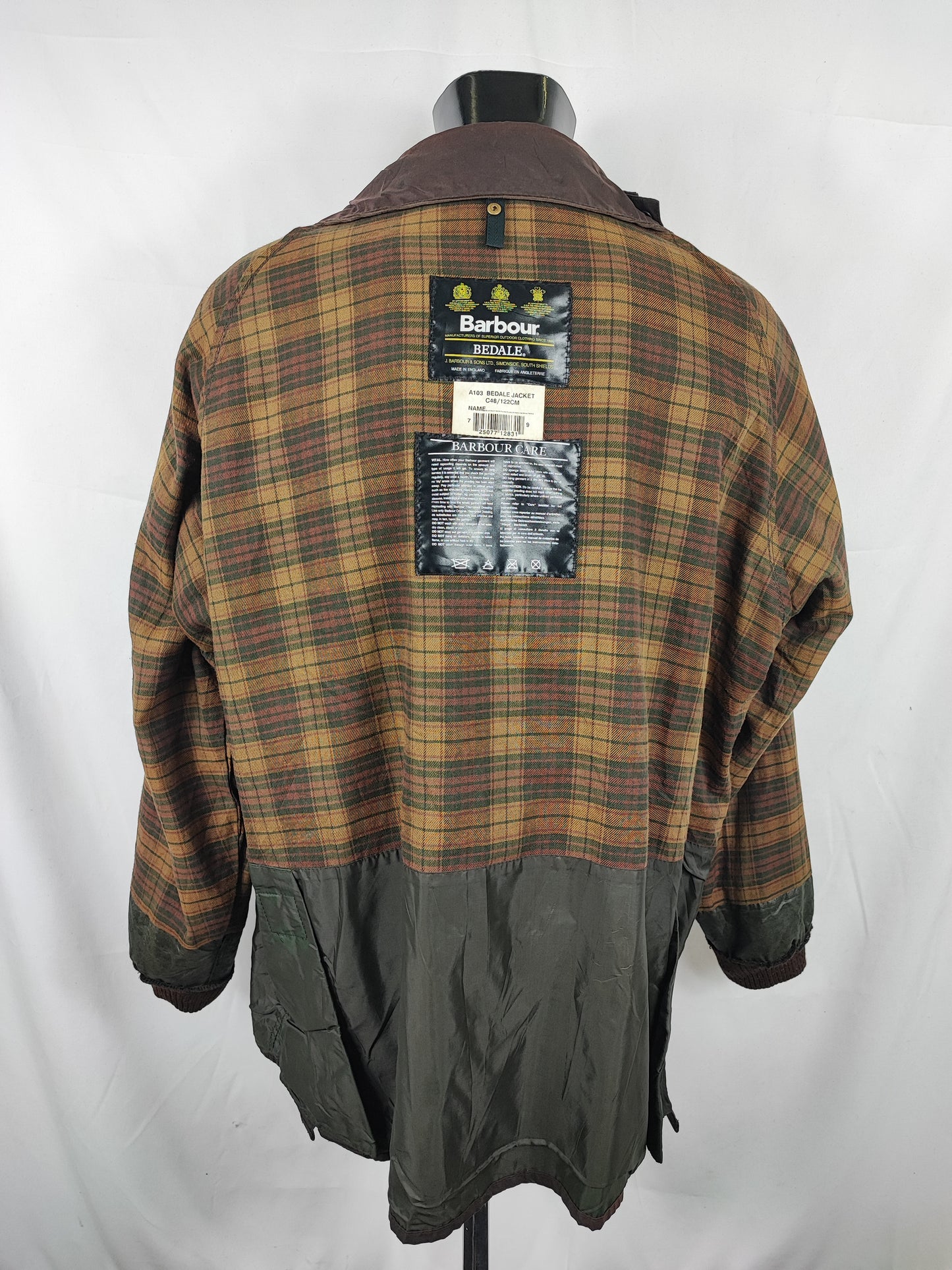 Barbour Bedale Uomo Vintage Marrone C48/122cm Man Bedale waxed Brown jacket Size XL comoda