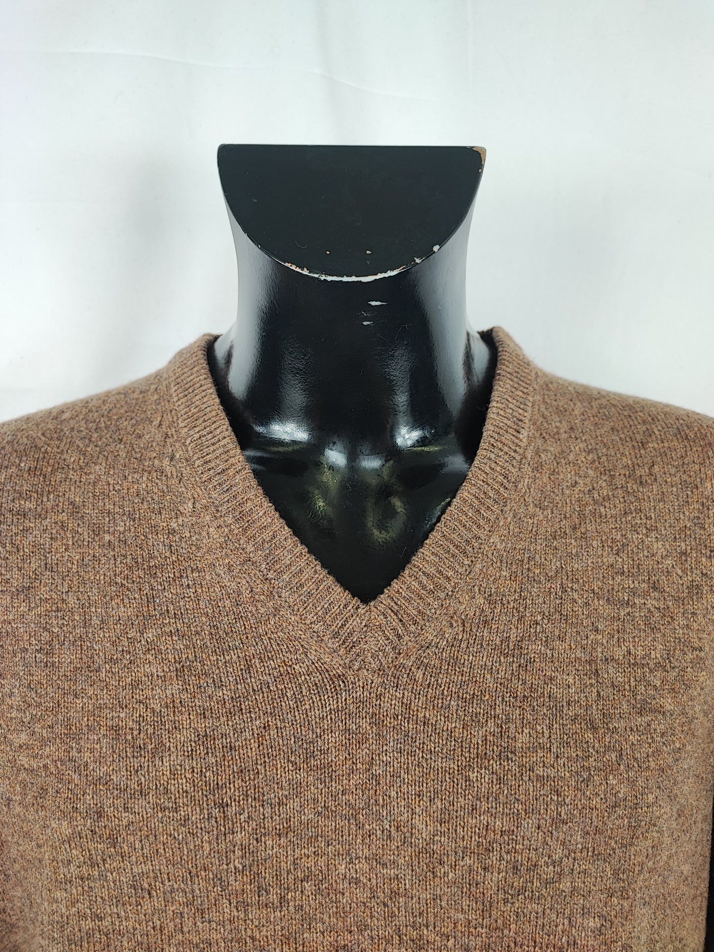 Maglione Barbour da uomo in lana Marrone Large-Man Brown Wool Jumper Size Large