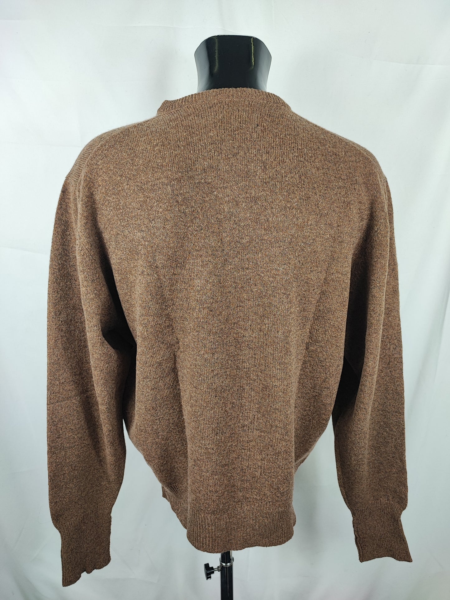 Maglione Barbour da uomo in lana Marrone Large-Man Brown Wool Jumper Size Large
