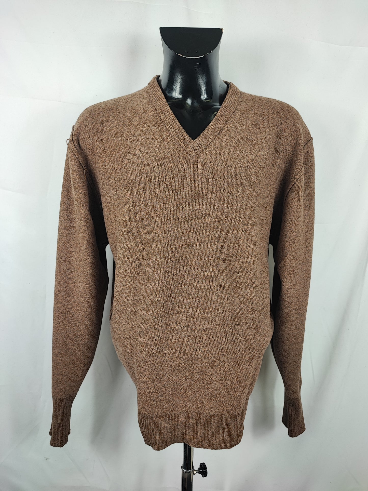 Maglione Barbour da uomo in lana Marrone Large-Man Brown Wool Jumper Size Large