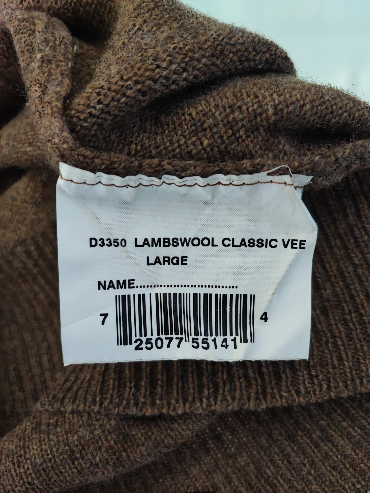 Maglione Barbour da uomo in lana Marrone Large-Man Brown Wool Jumper Size Large