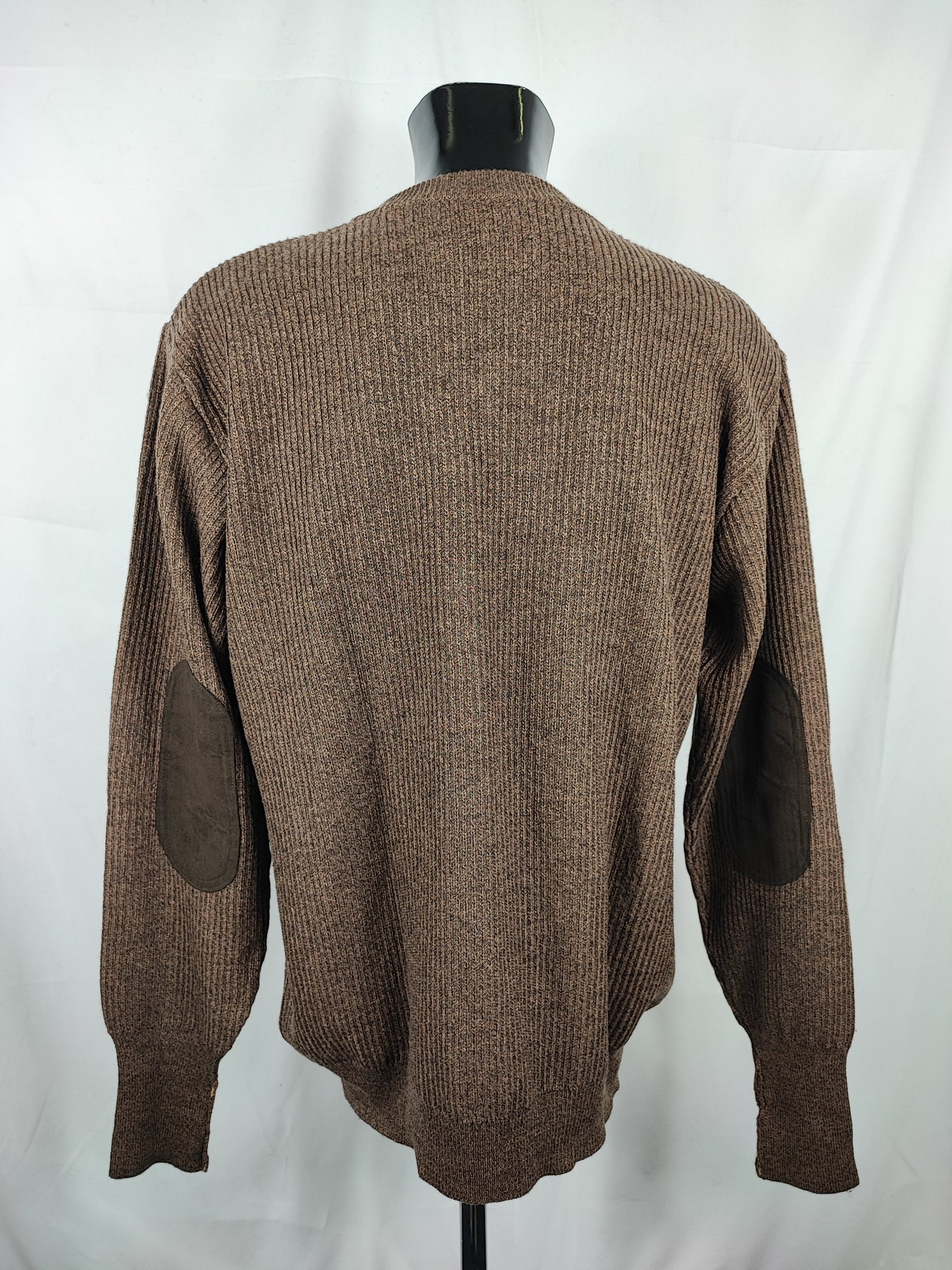 Maglione Barbour da uomo in lana Marrone Large-Man Brown Sporting Sweater Size Large