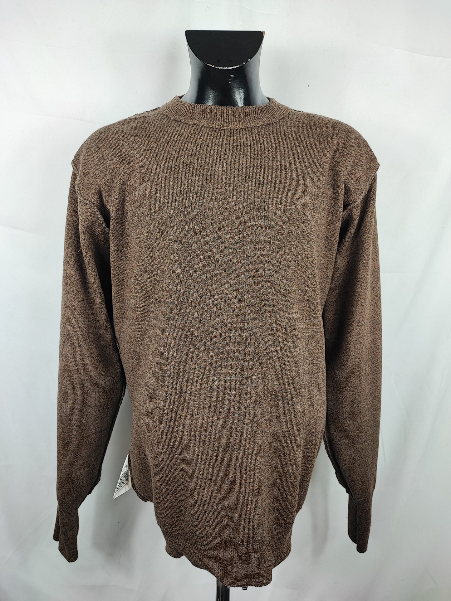 Maglione Barbour da uomo in lana Marrone Large-Man Brown Sporting Sweater Size Large