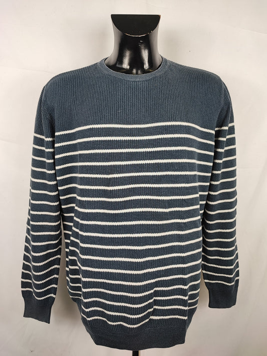 Maglione Barbour da uomo in lana a righe XLarge-Man Navy Jumper Size XLarge