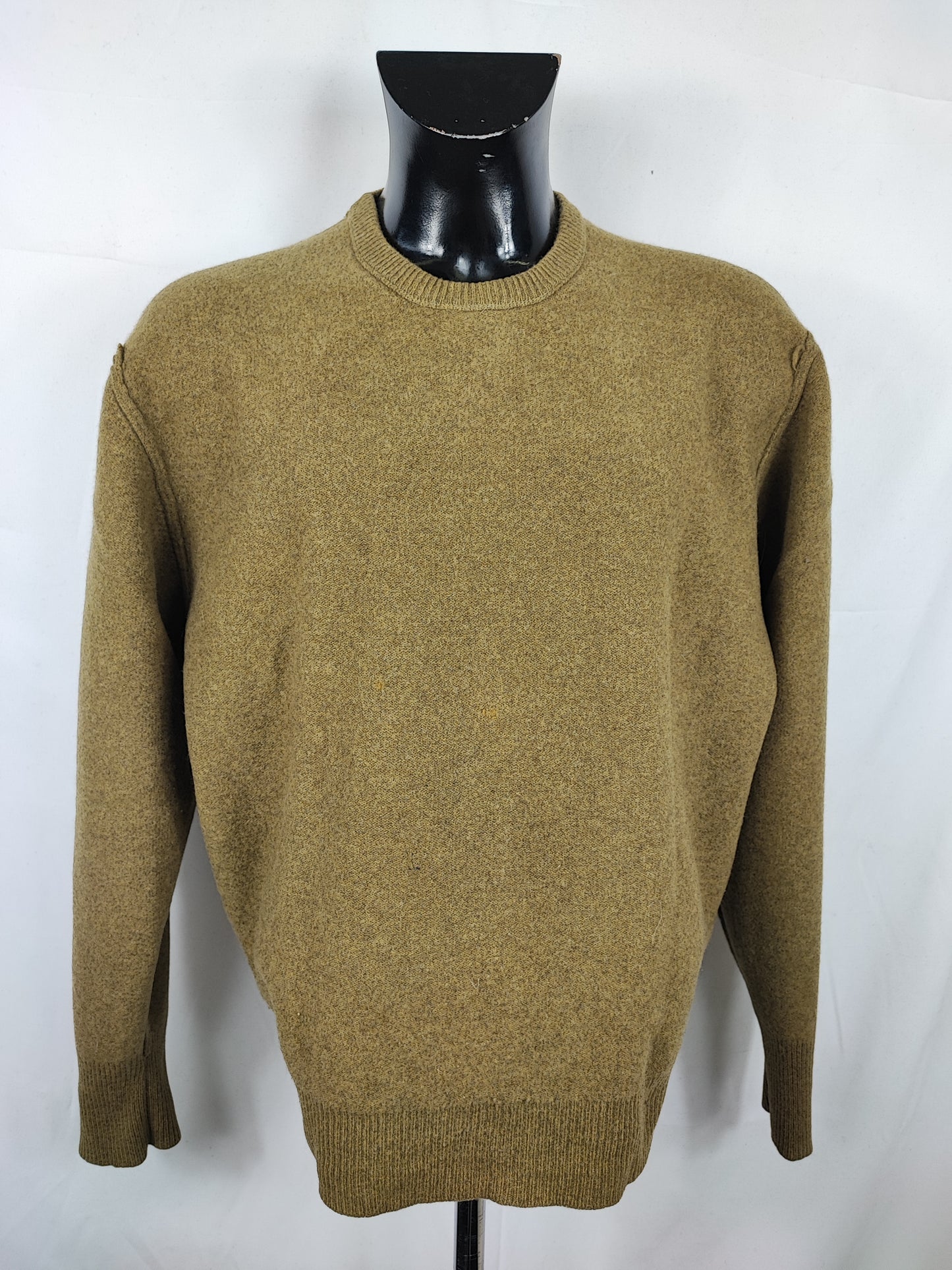 Maglione Barbour da uomo in lana verde chiaro XLarge-Man Green Jumper Size XLarge